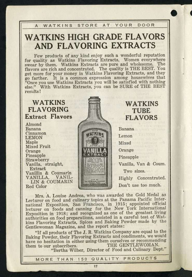 Watkins Raspberry Recipes Mint Raspberry Punch from 1925